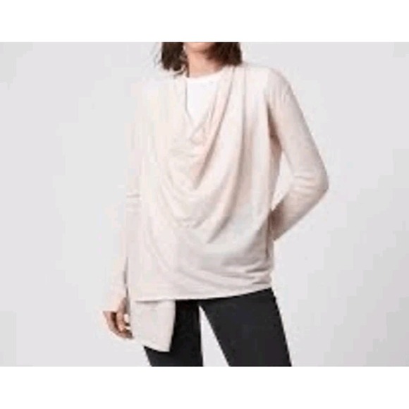 AllSaints Sweaters - AllSaints Merino Wool Draped Cowl Neck Asymmetrical Sweater Cream Small